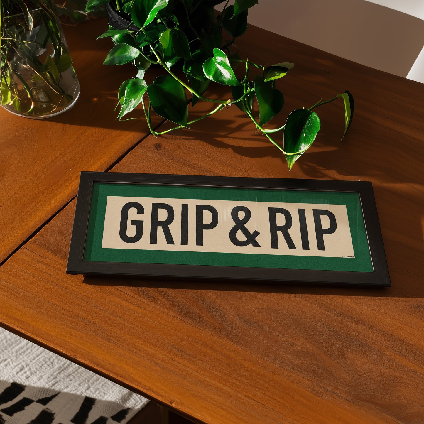 Framed Grip and Rip Golf Art Scroll Sign