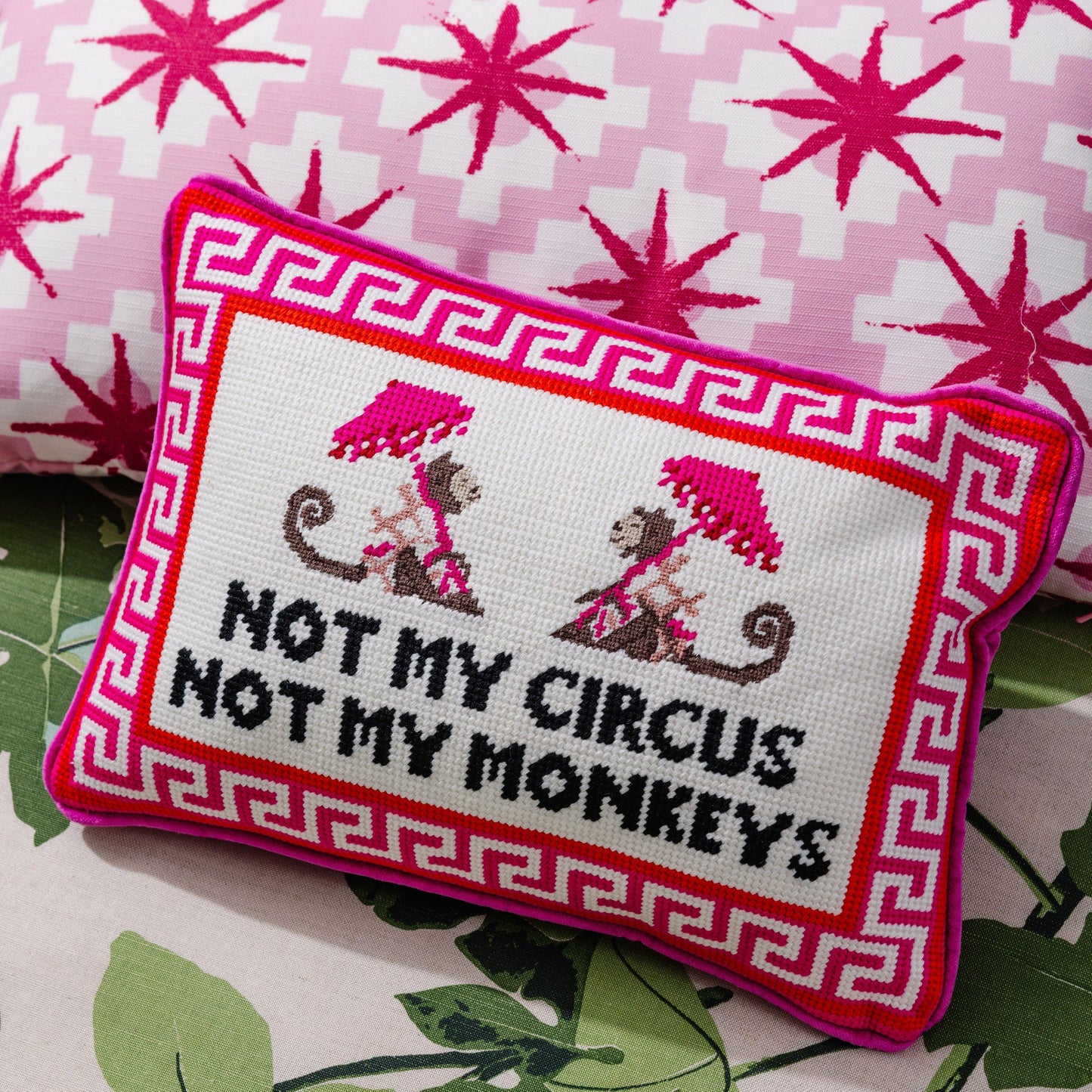 Not My Circus Needlepoint Pillow