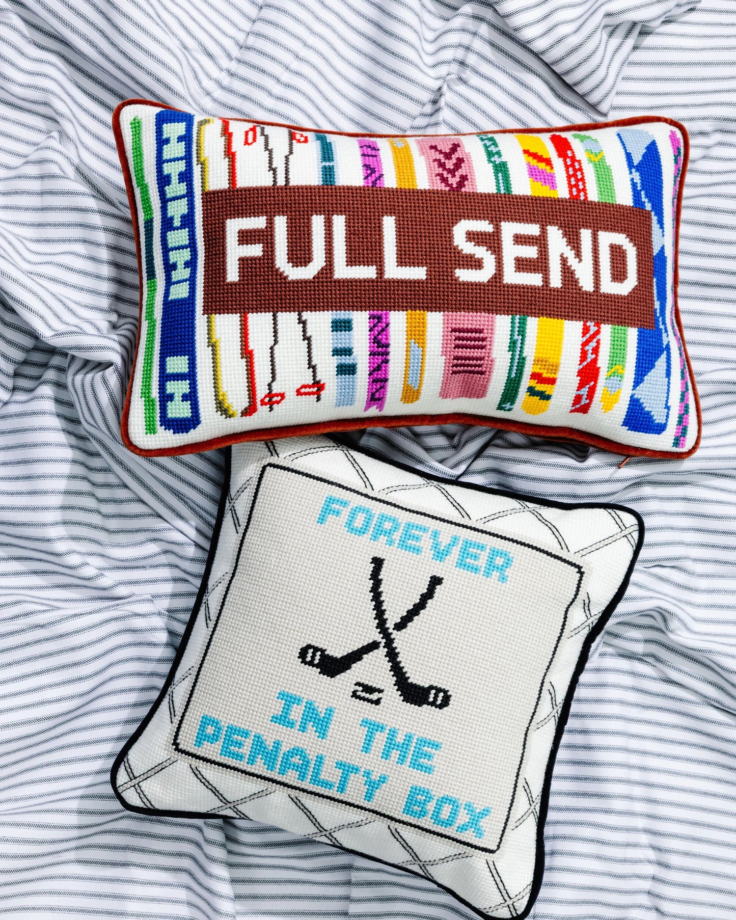 Full Send Needlepoint Pillow
