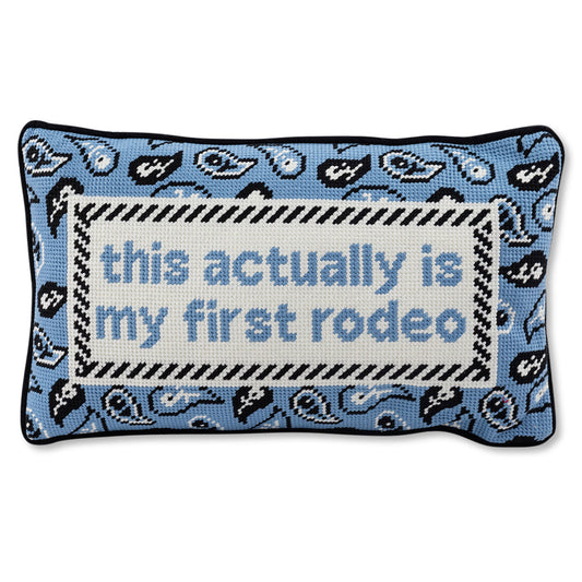 First Rodeo Needlepoint Pillow