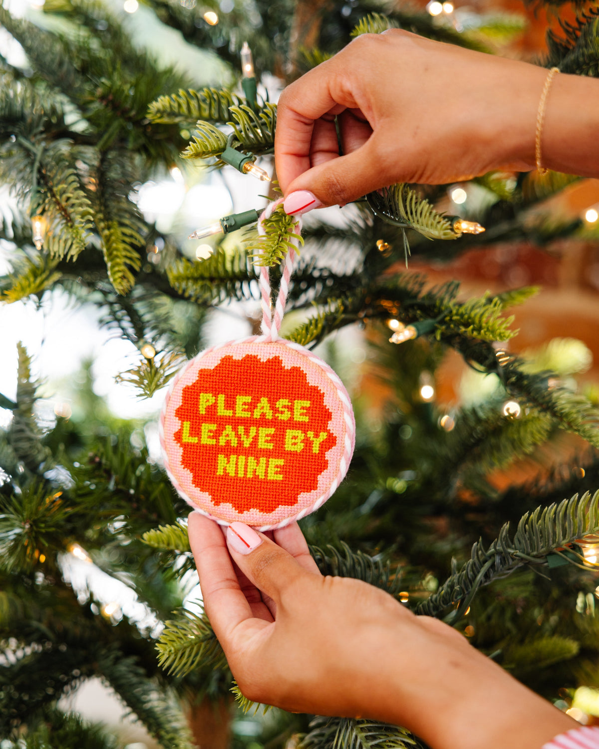 Needlepoint Ornament - Leave by Nine
