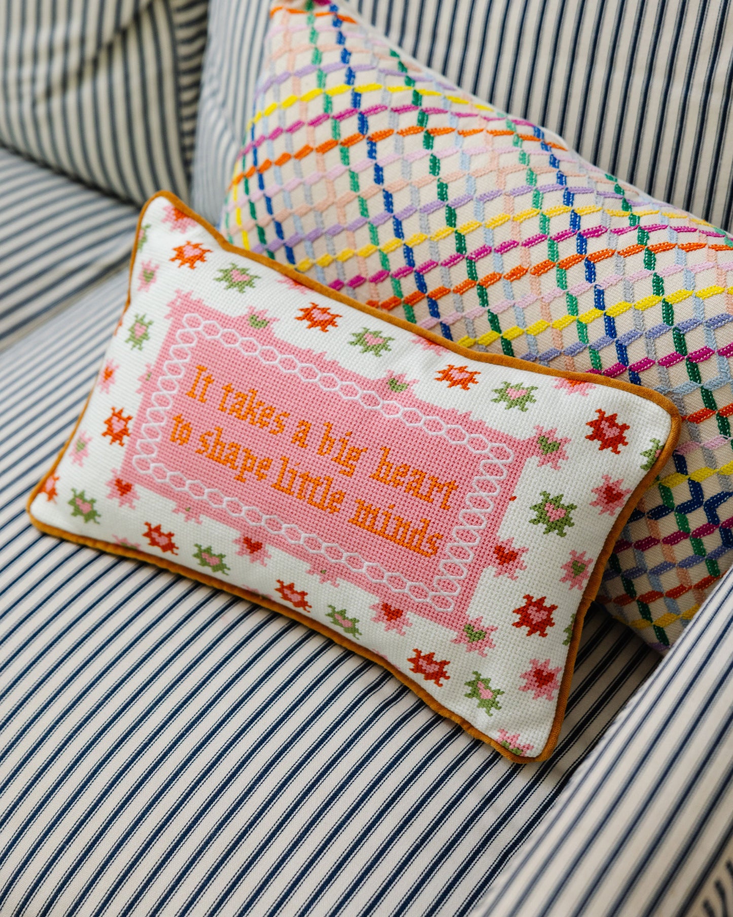 Big Heart Needlepoint Pillow