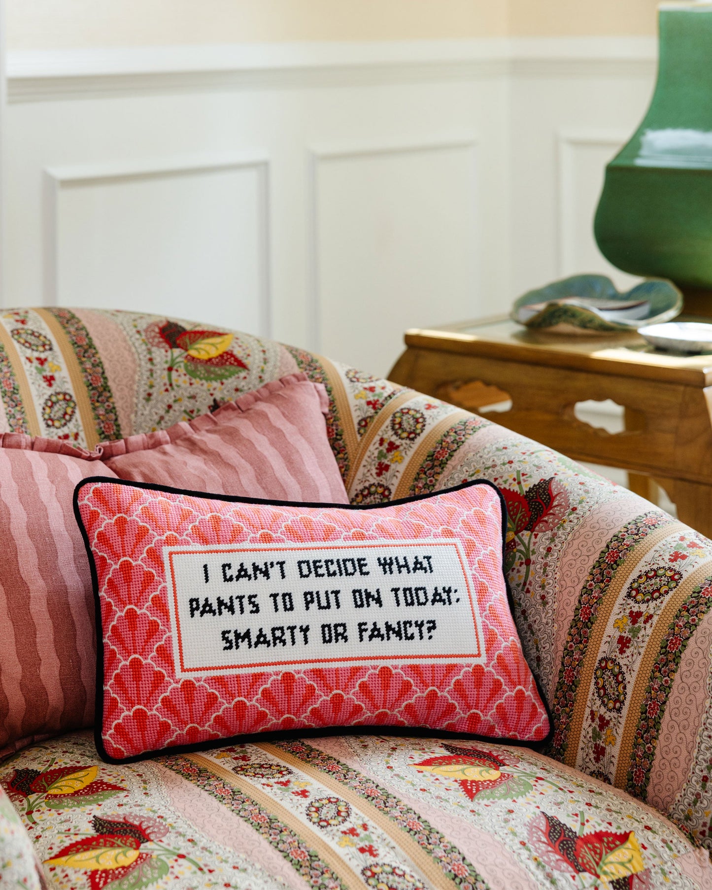 Pants Needlepoint Pillow