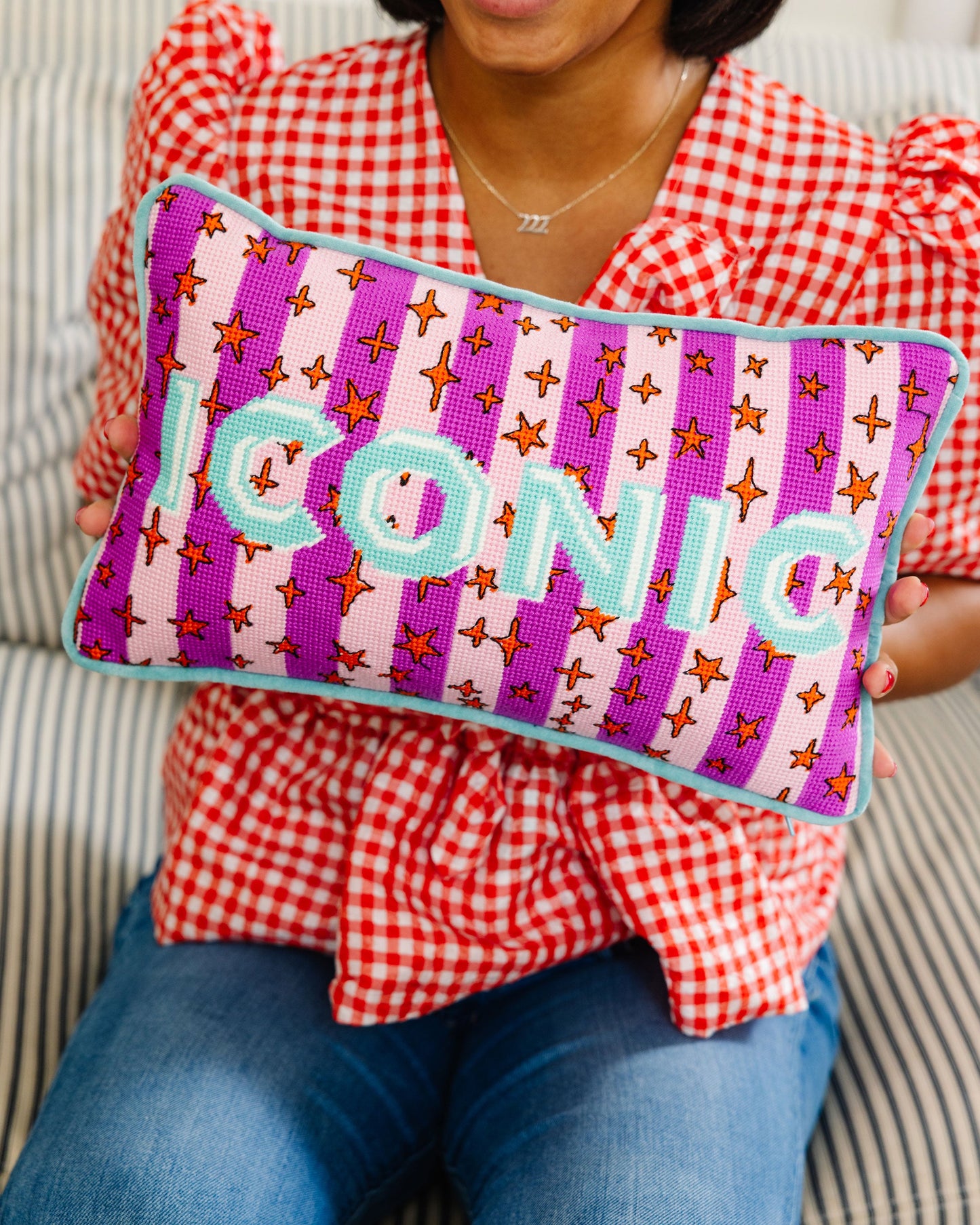 Iconic Needlepoint Pillow
