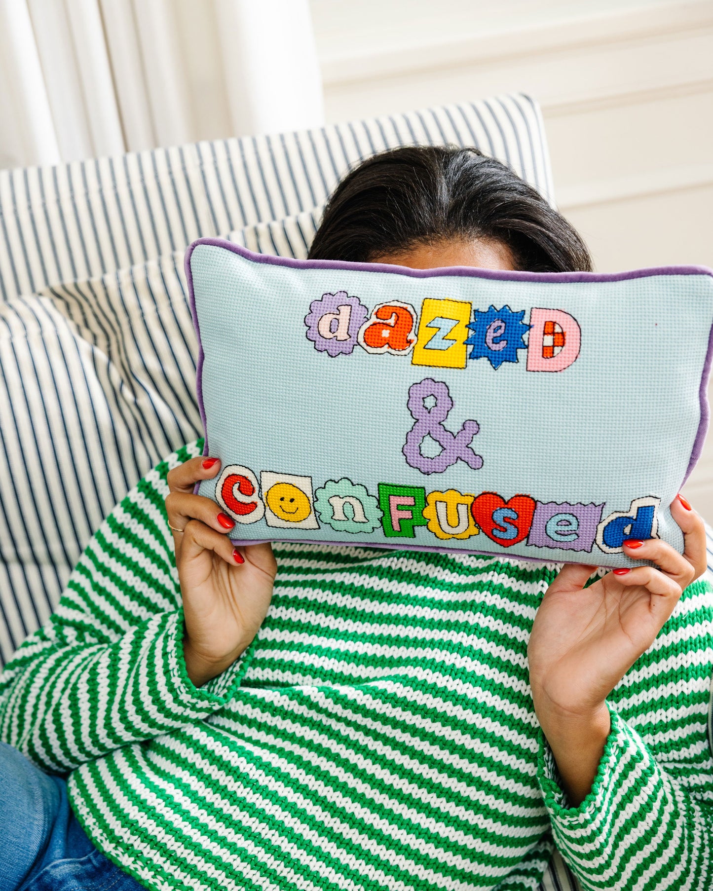 Dazed & Confused Needlepoint Pillow