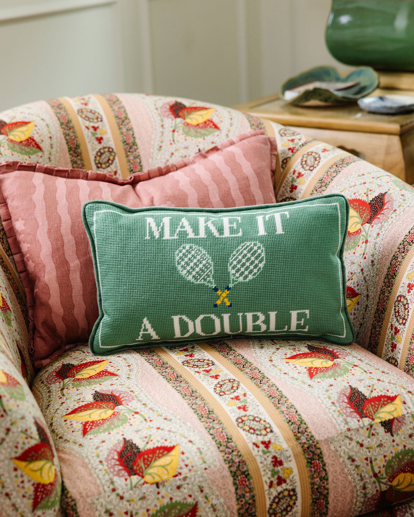 Make It A Double Needlepoint Pillow