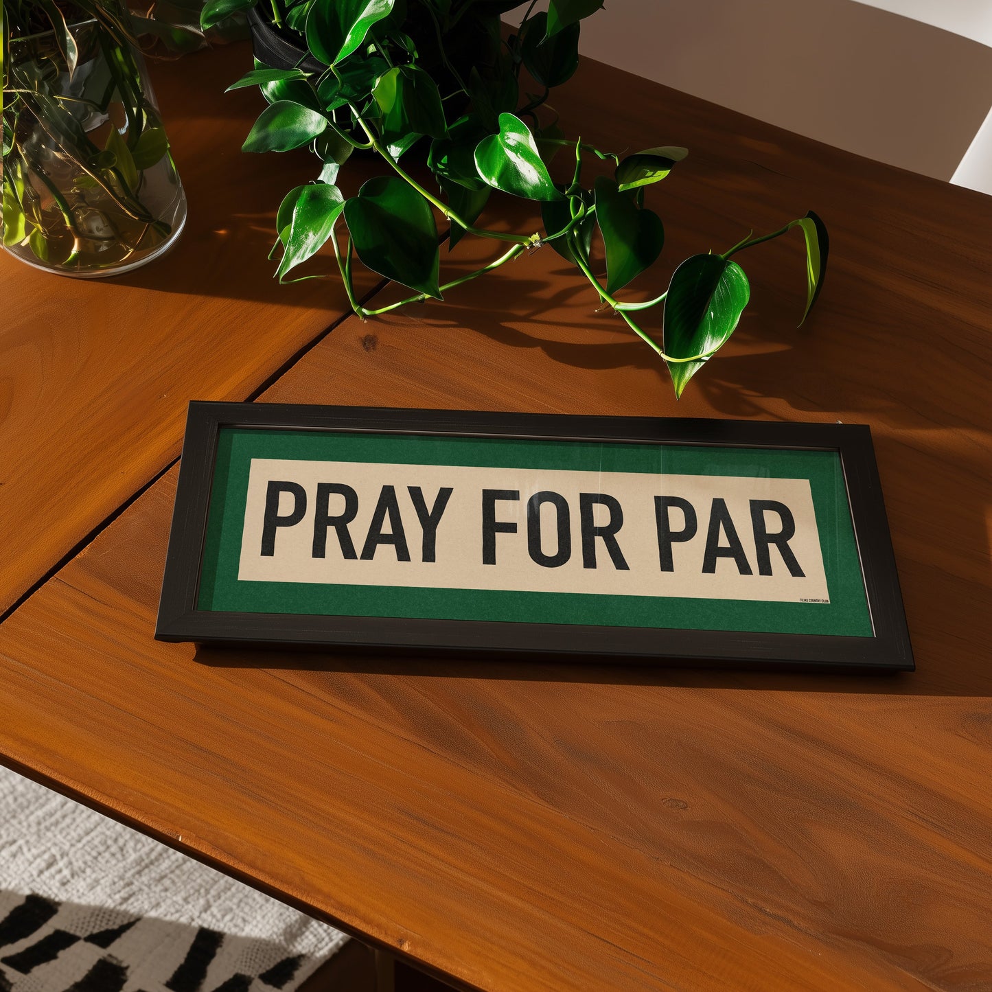 Framed Pray For Par Golf Art Scroll Sign