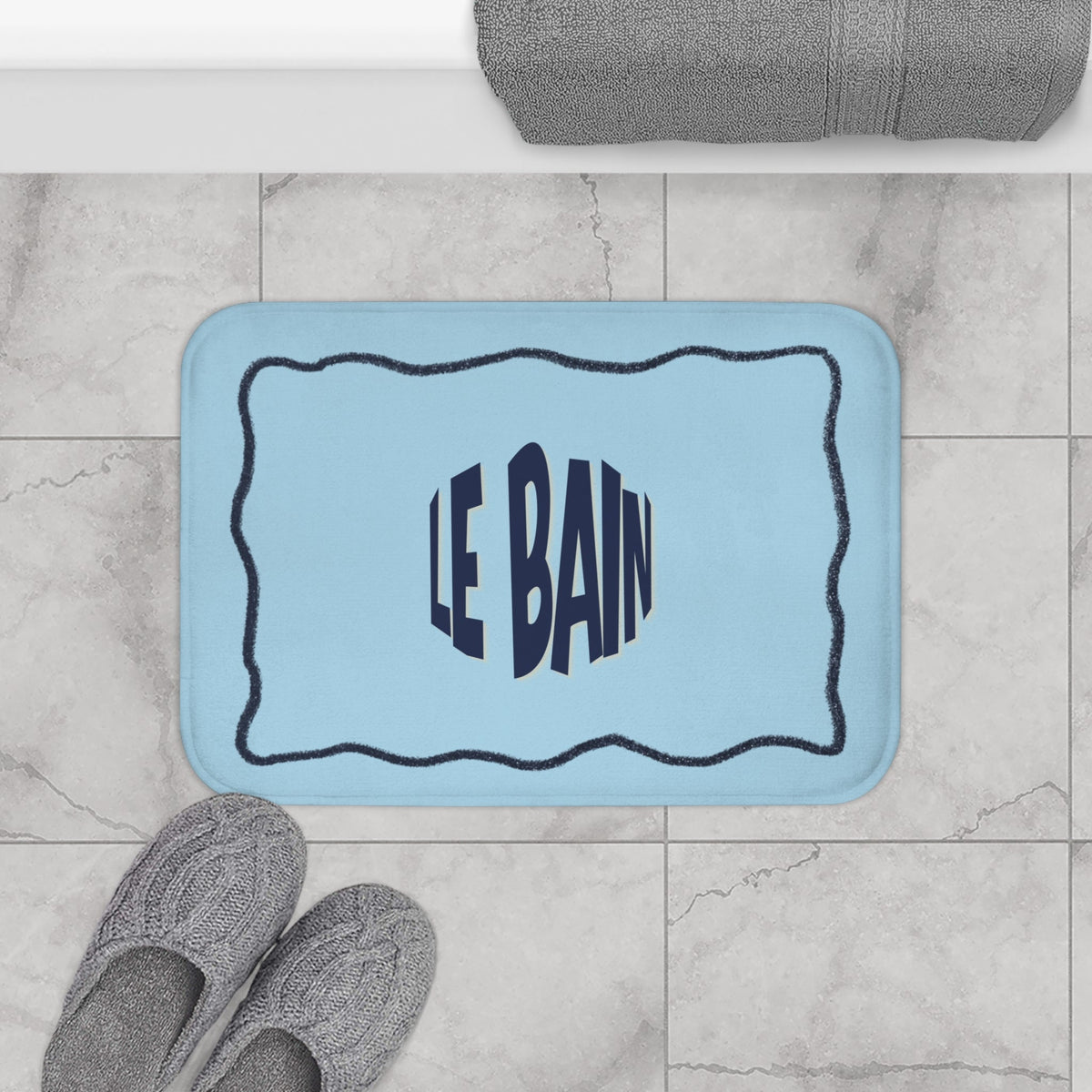 Le Bain Baby Blue Bath Mat |  French Bathroom Mat