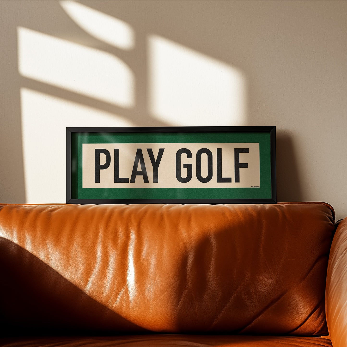Framed Play Golf Art Scroll Sign