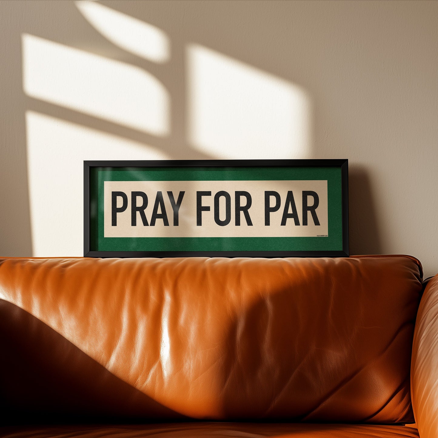Framed Pray For Par Golf Art Scroll Sign