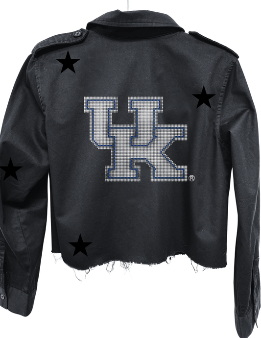 University of Kentucky Interlocking White UK Black Shacket