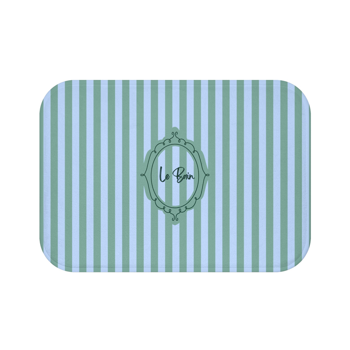 Le Bain Striped Bath Mat — Coastal Green/Blue Bathroom Rug