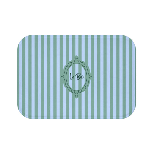 Le Bain Striped Bath Mat — Coastal Green/Blue Bathroom Rug