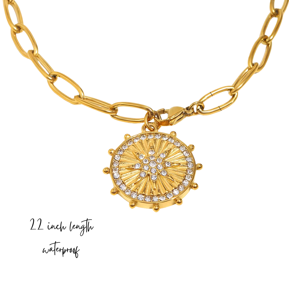 Sunburst Necklace - Stainless Steel