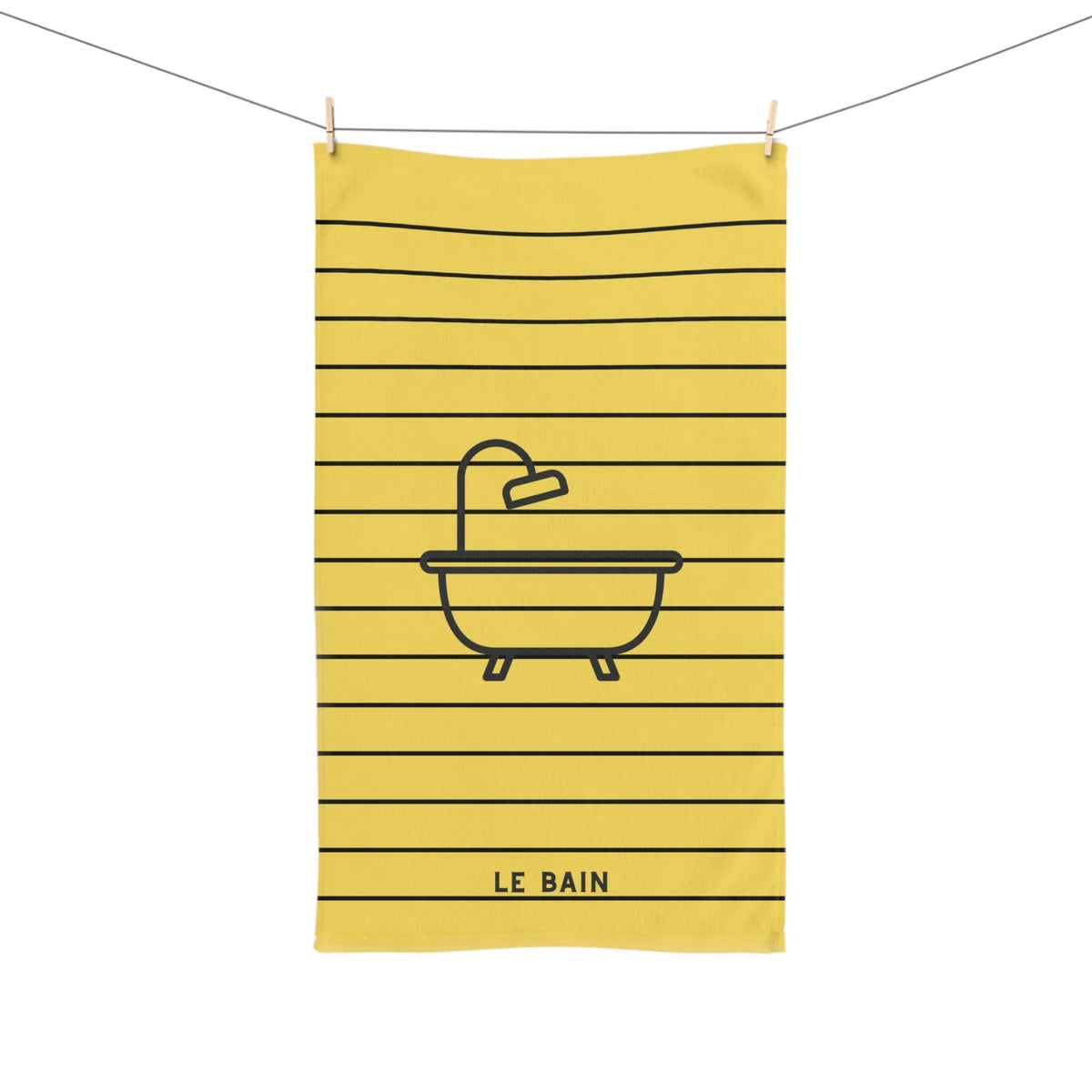 Le Bain Striped Yellow Hand Towel — Minimal French Bath Décor