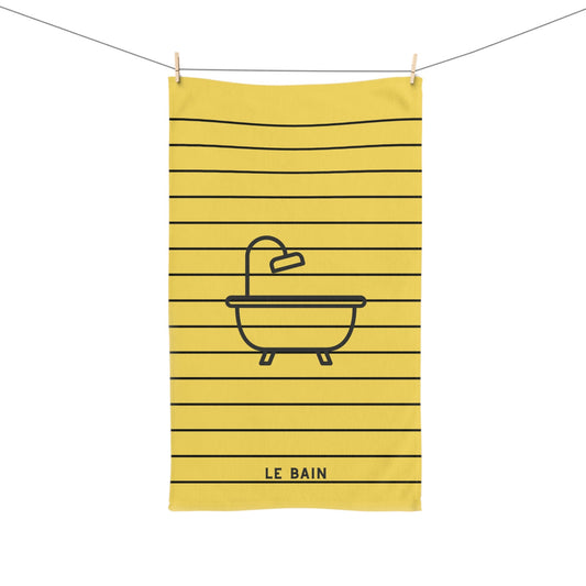 Le Bain Striped Yellow Hand Towel — Minimal French Bath Décor