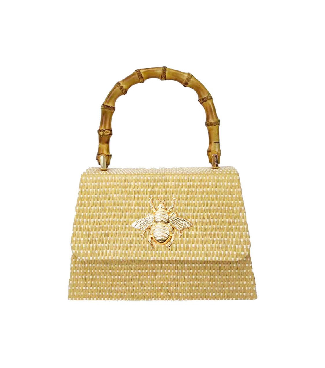 Straw Lulu Bag with Bamboo Handle