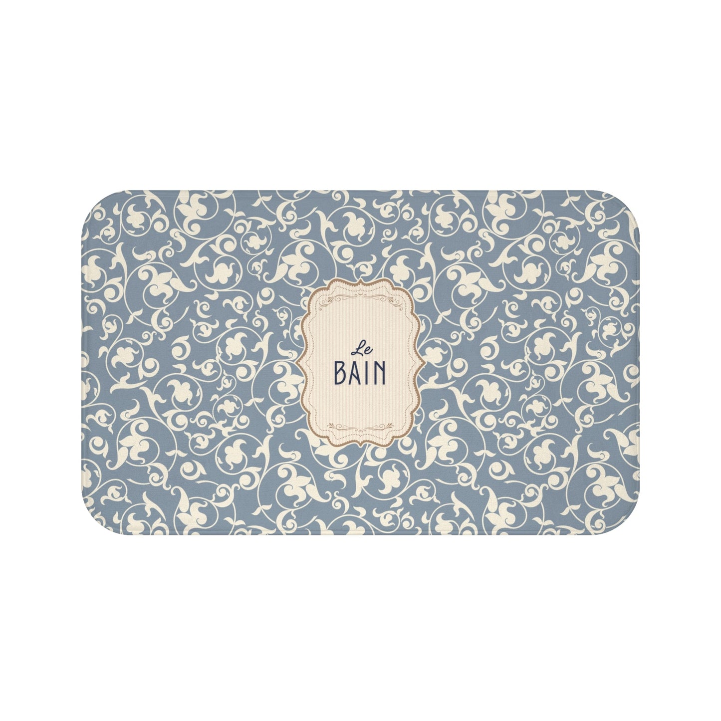 Le Bain Vintage Floral Bath Mat, Grey-Blue Pattern