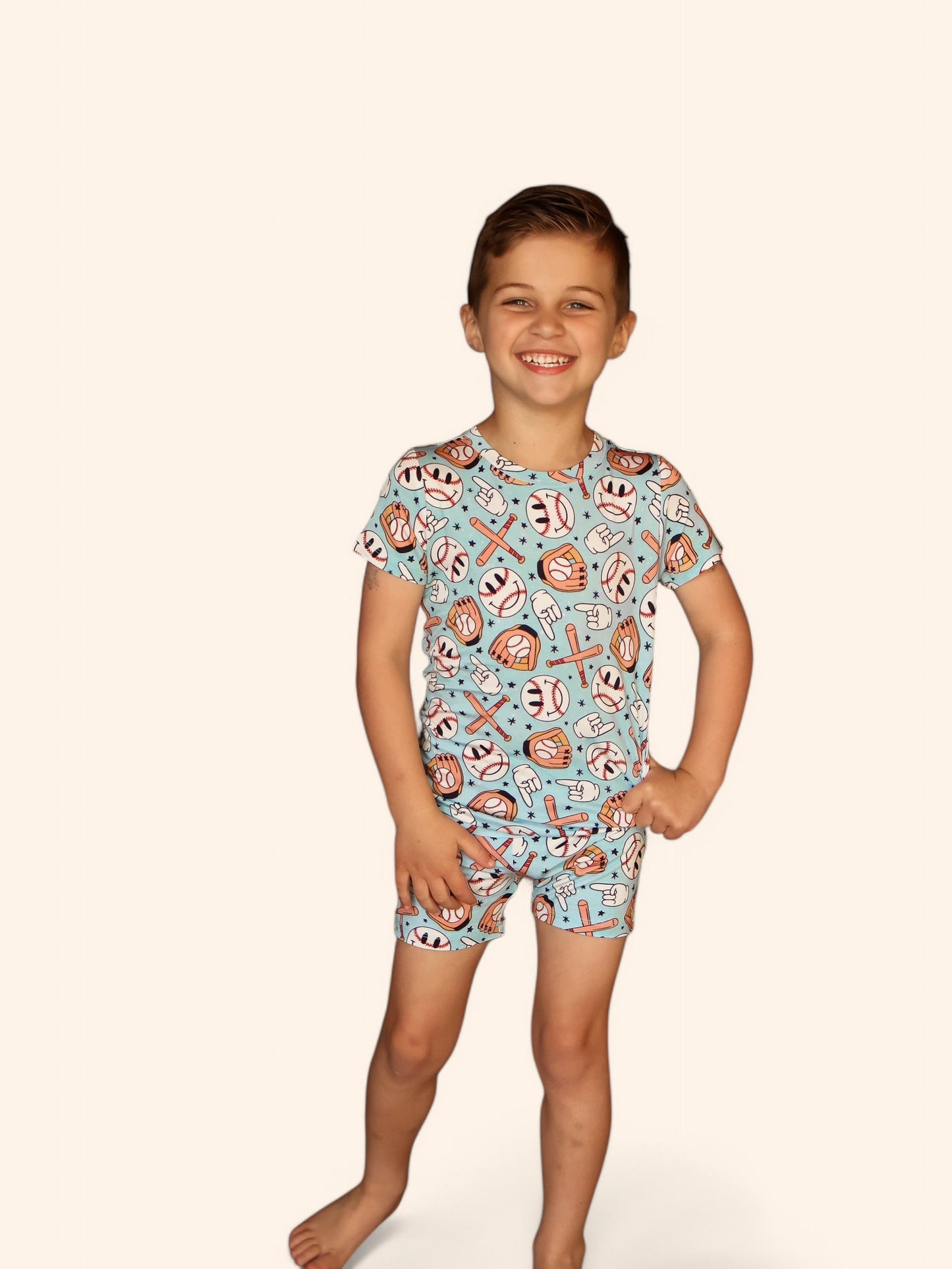 BASEBALL SMILEY DREAM SHORT SET