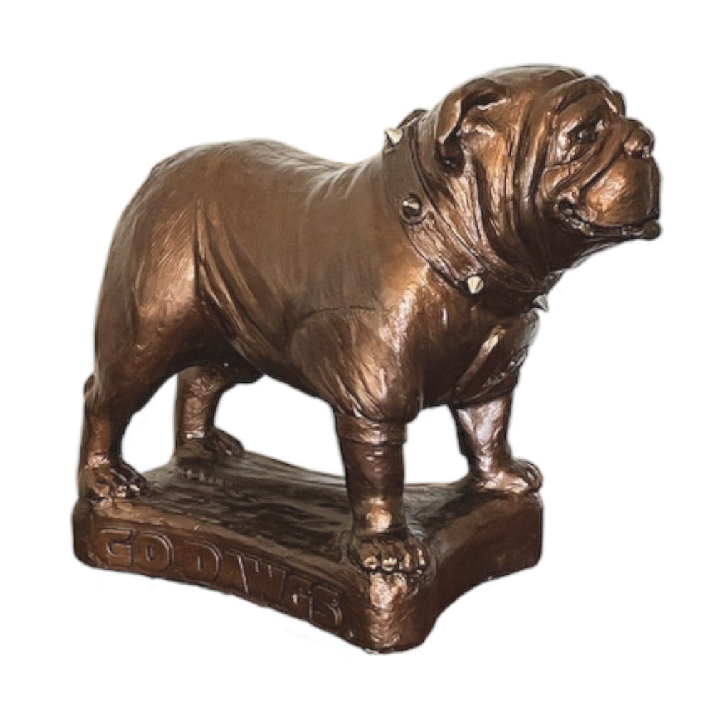 Bronze metal coating, Georgia Bulldogs Standing Mascot Table Top Stone Sculpture for Home Décor