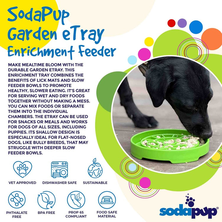 Garden Design eTray - Shallow Slow Feeder Dog Bowl for Enrichment | USA