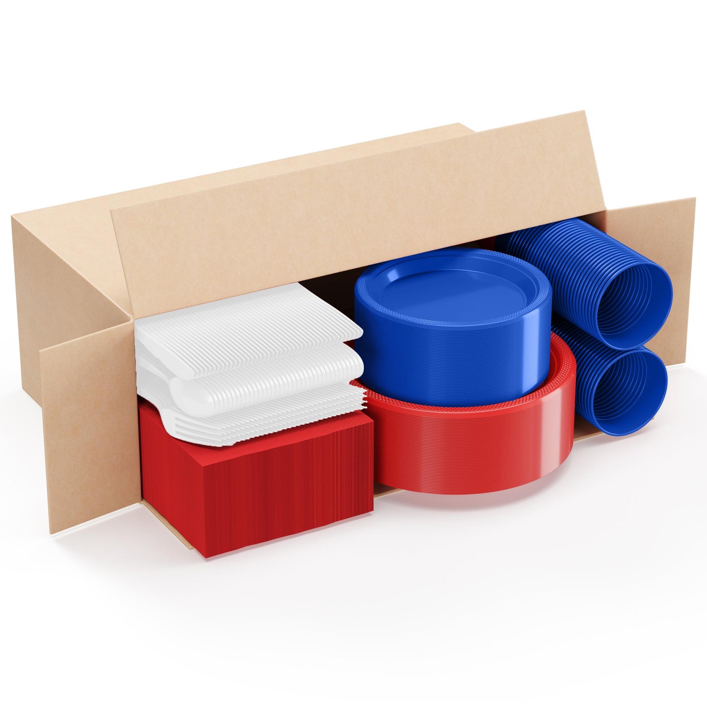356 Piece Combo American Flag Themed Tableware Combo With Tablecloth