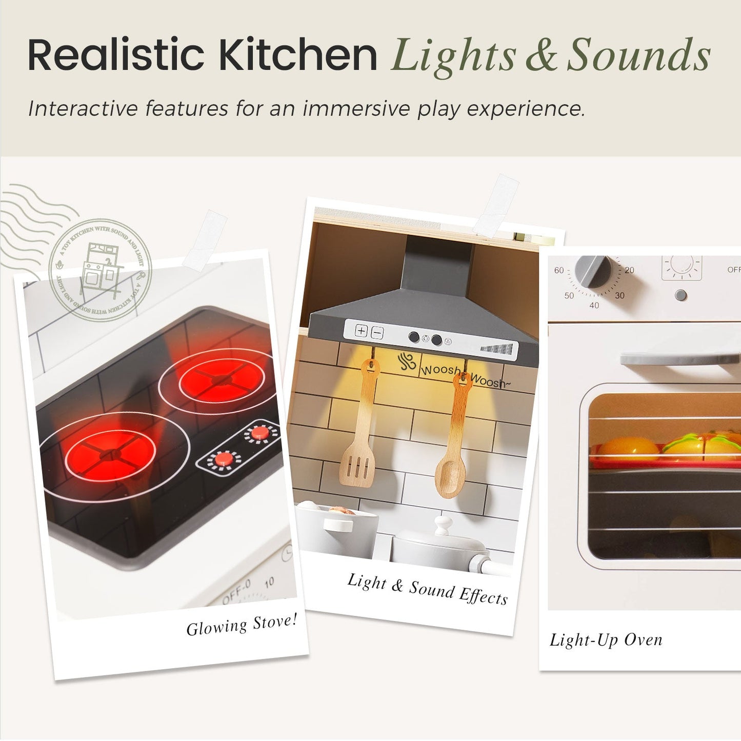 Tiny Land® Interactive Play Kitchen with Sounds & Cookware