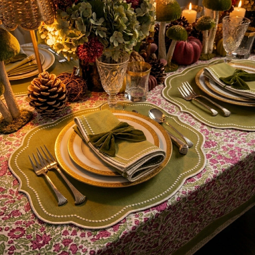 Olive: Velvet Bow Napkin Ties - (Set of 4)