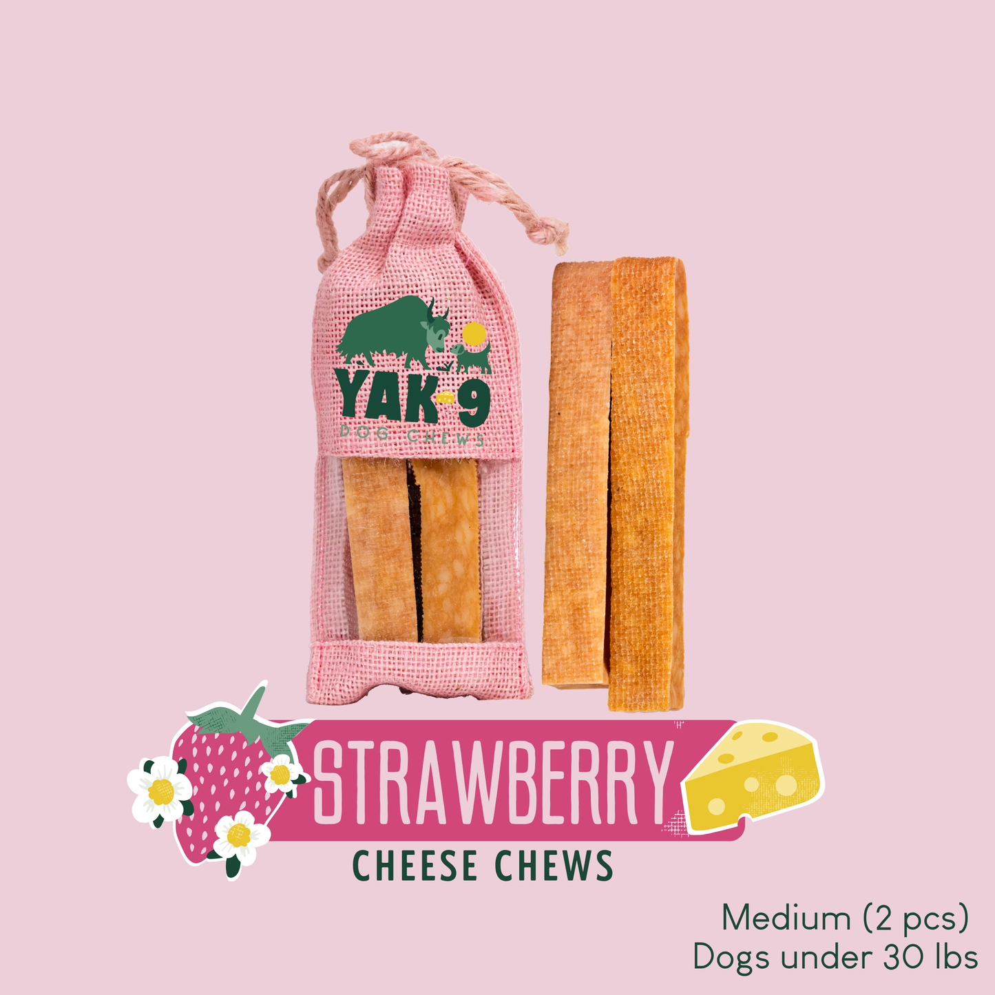 Strawberry Cheese Chews for Dogs