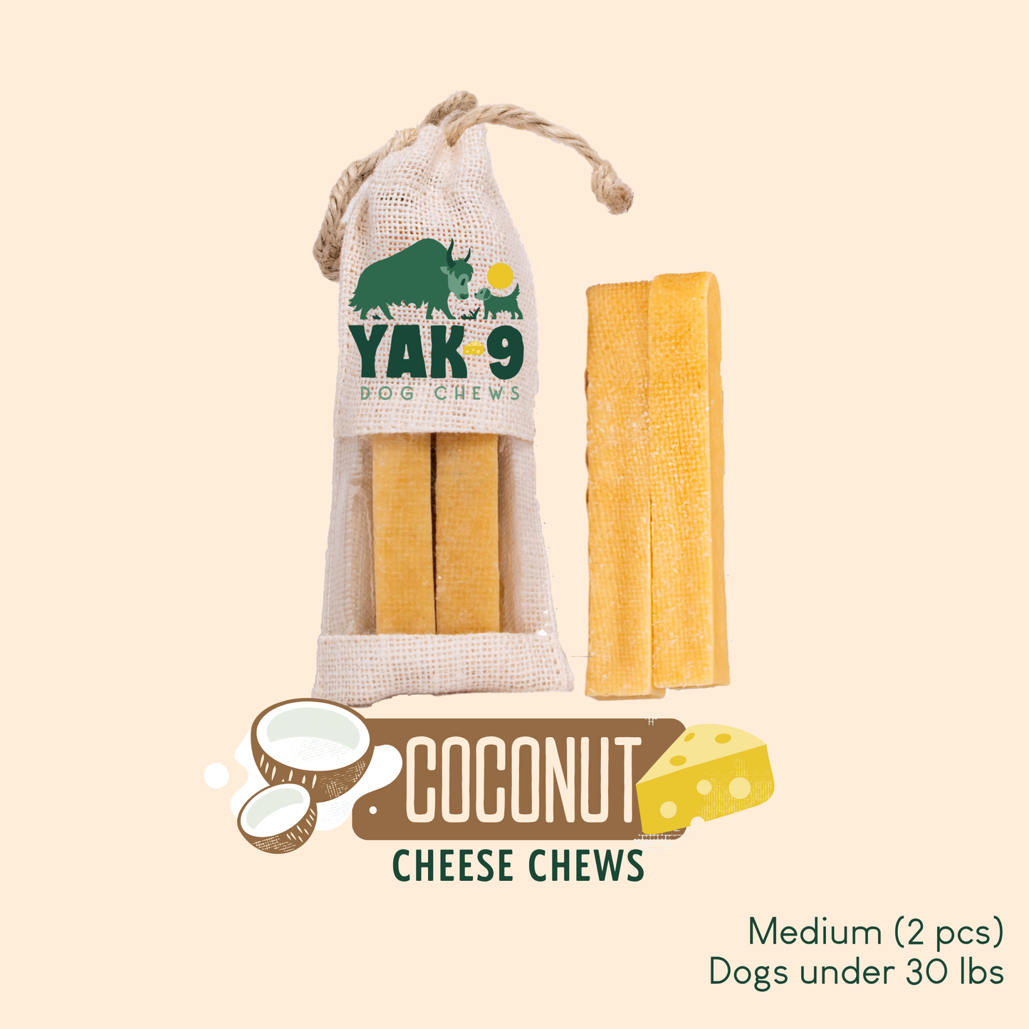 Coconut Yak Milk Chews for Dogs