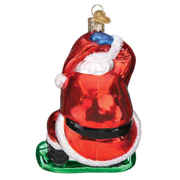 Snowboarding Santa Ornament