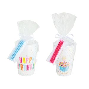 Happy Birthday Cup & Candles Set
