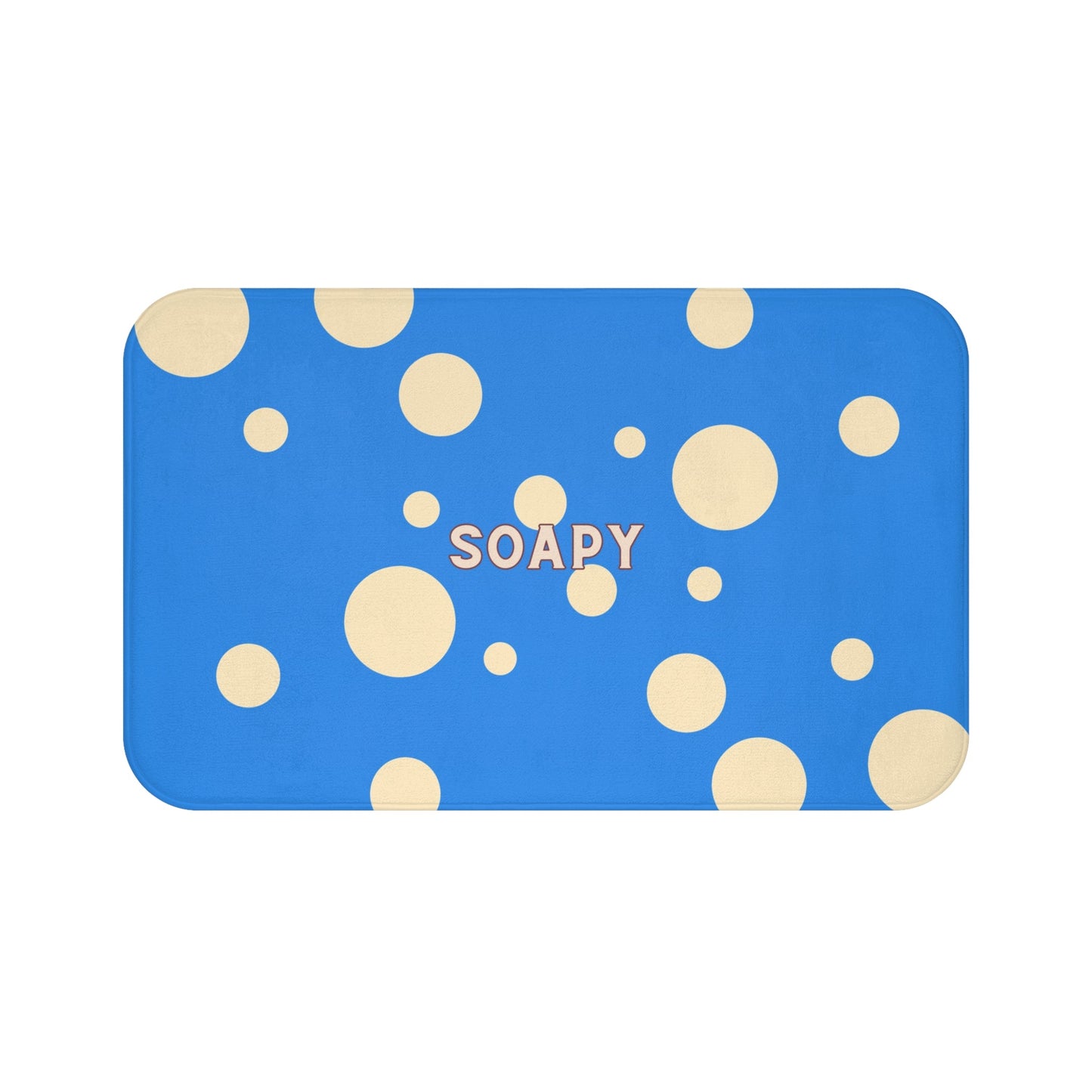 Soapy Blue Bath Mat — Playful Bubble Bathroom Rug