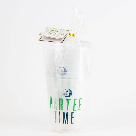 Partee Time Party Cups   Frosted/Green/Royal  16oz.