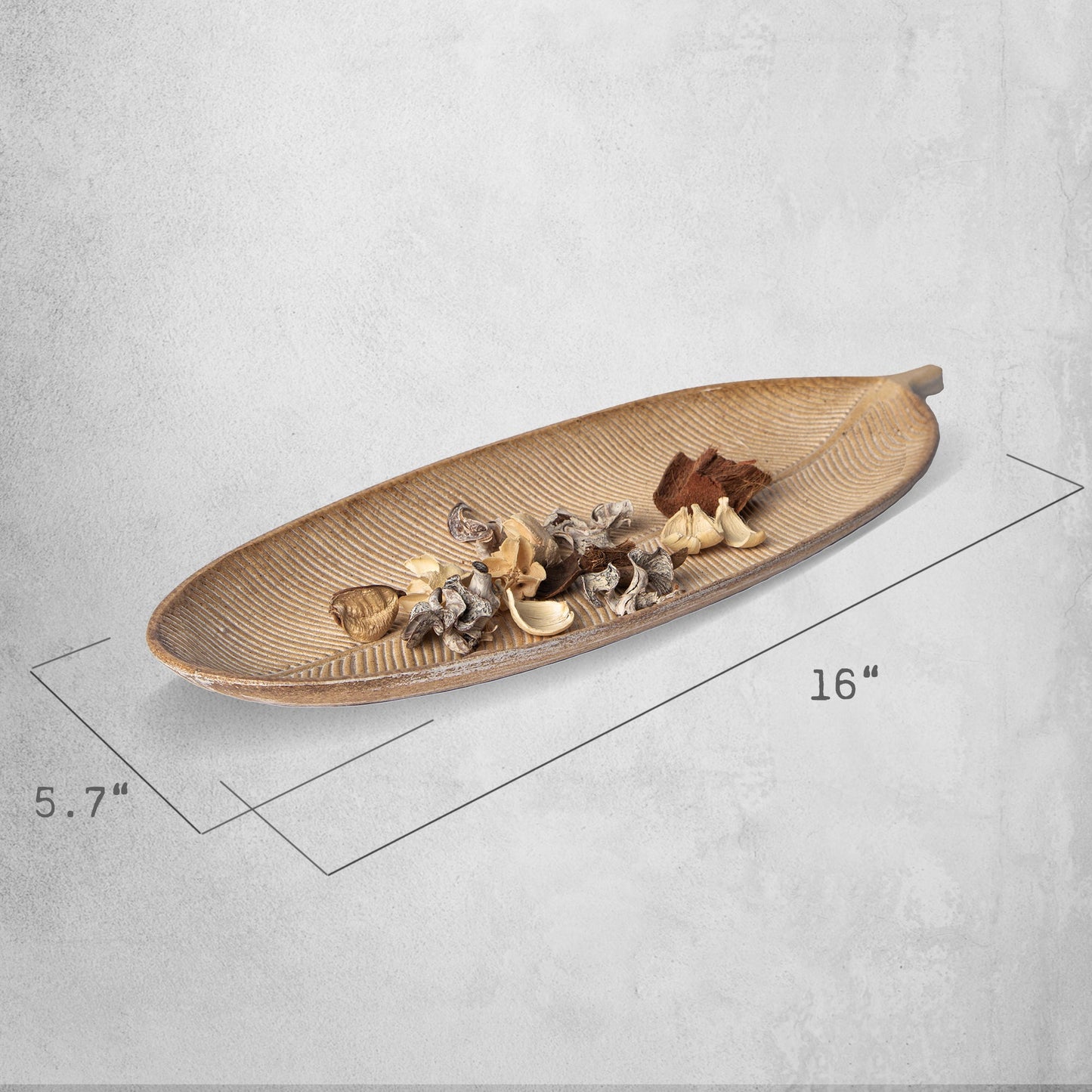 Leaf Design Wood Tray — Elegant Decorative MDF Tray for Home & Events