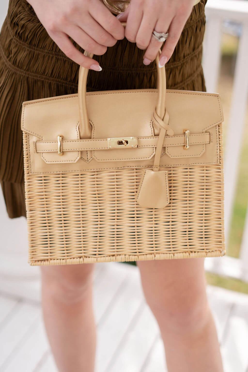 Margo Camel -  Wicker Handbag