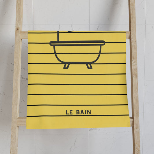 Le Bain Striped Yellow Hand Towel — Minimal French Bath Décor