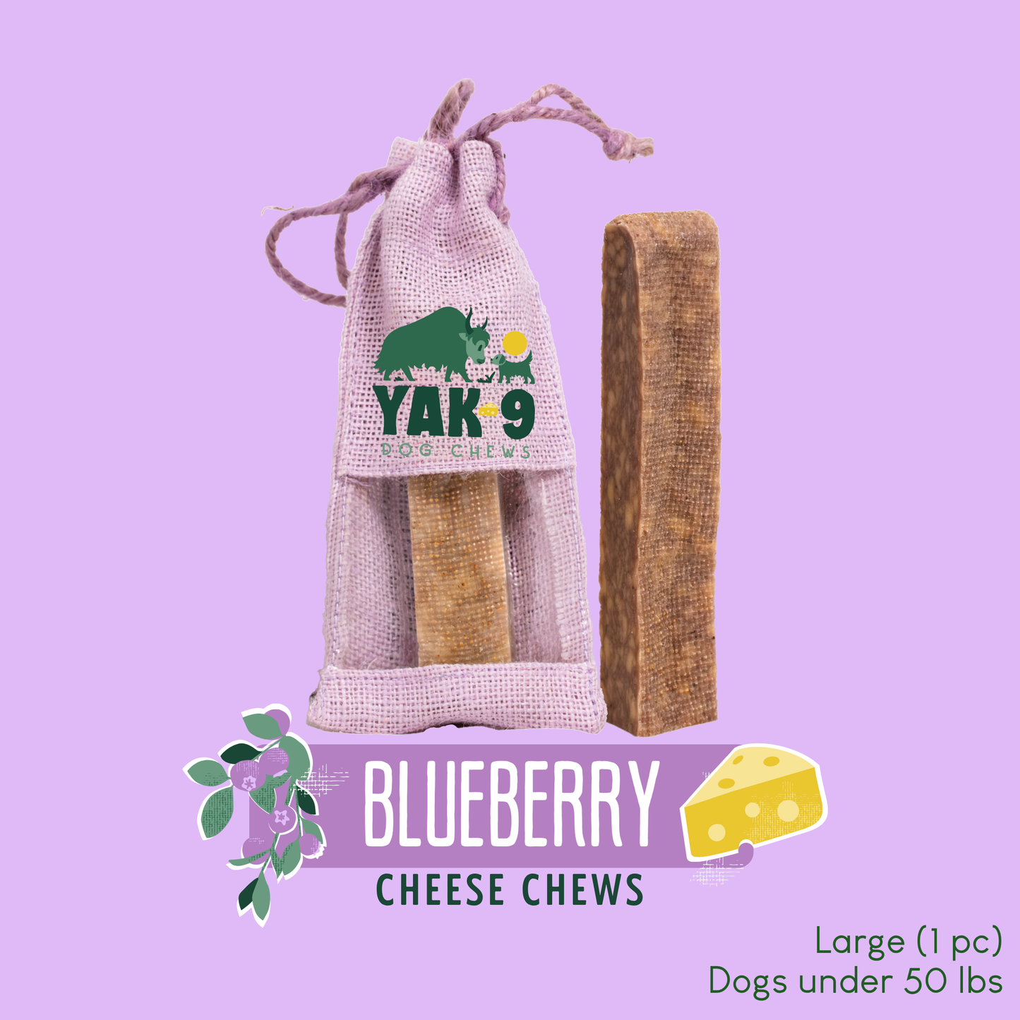 Blueberry Yak Chews for Dogs