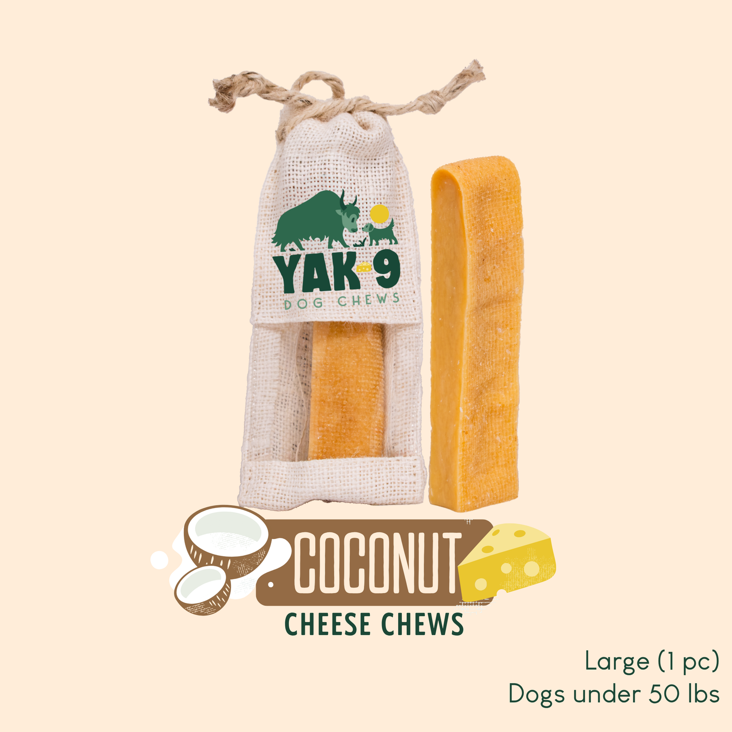 Coconut Yak Milk Chews for Dogs