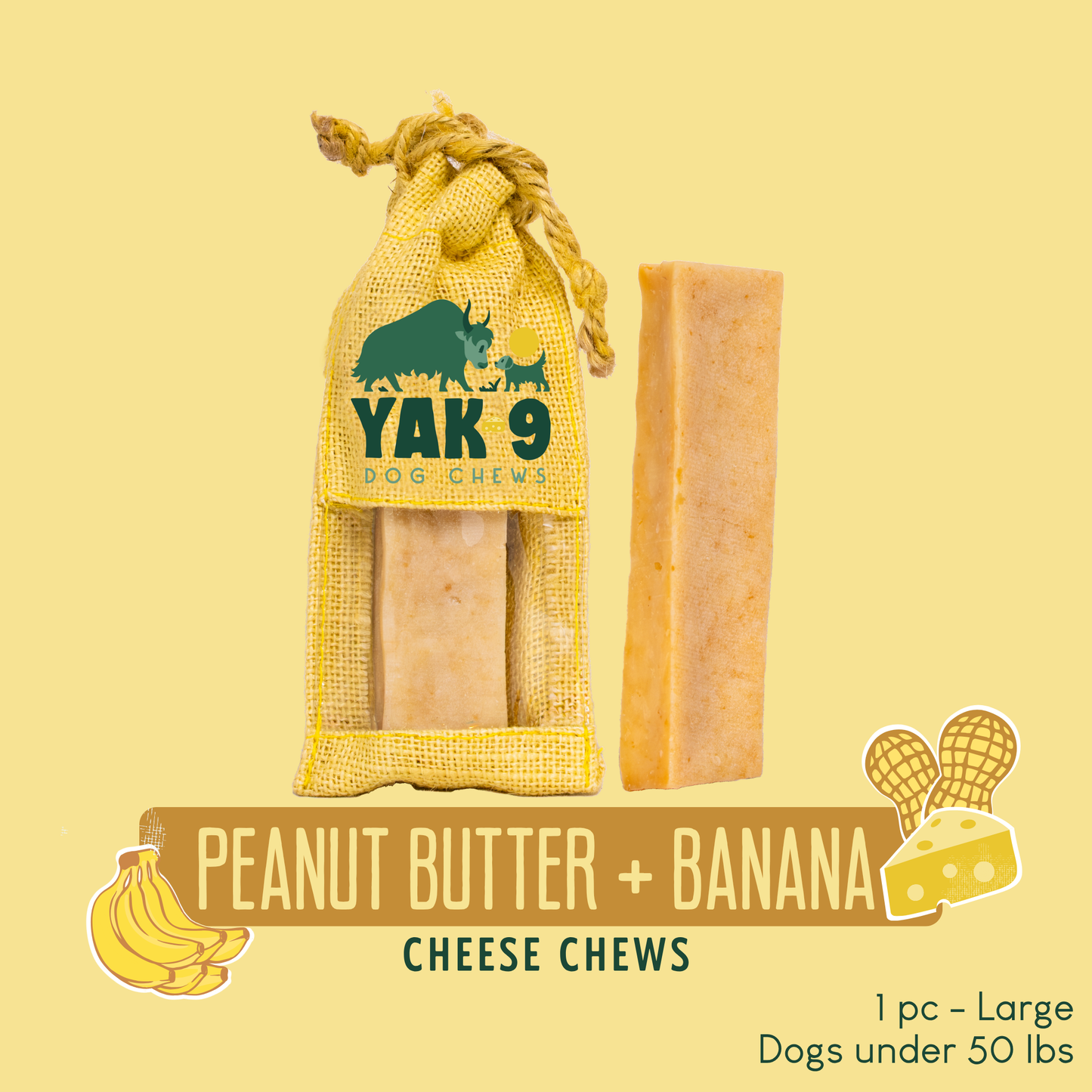 Peanut Butter Banana Chews for Dogs
