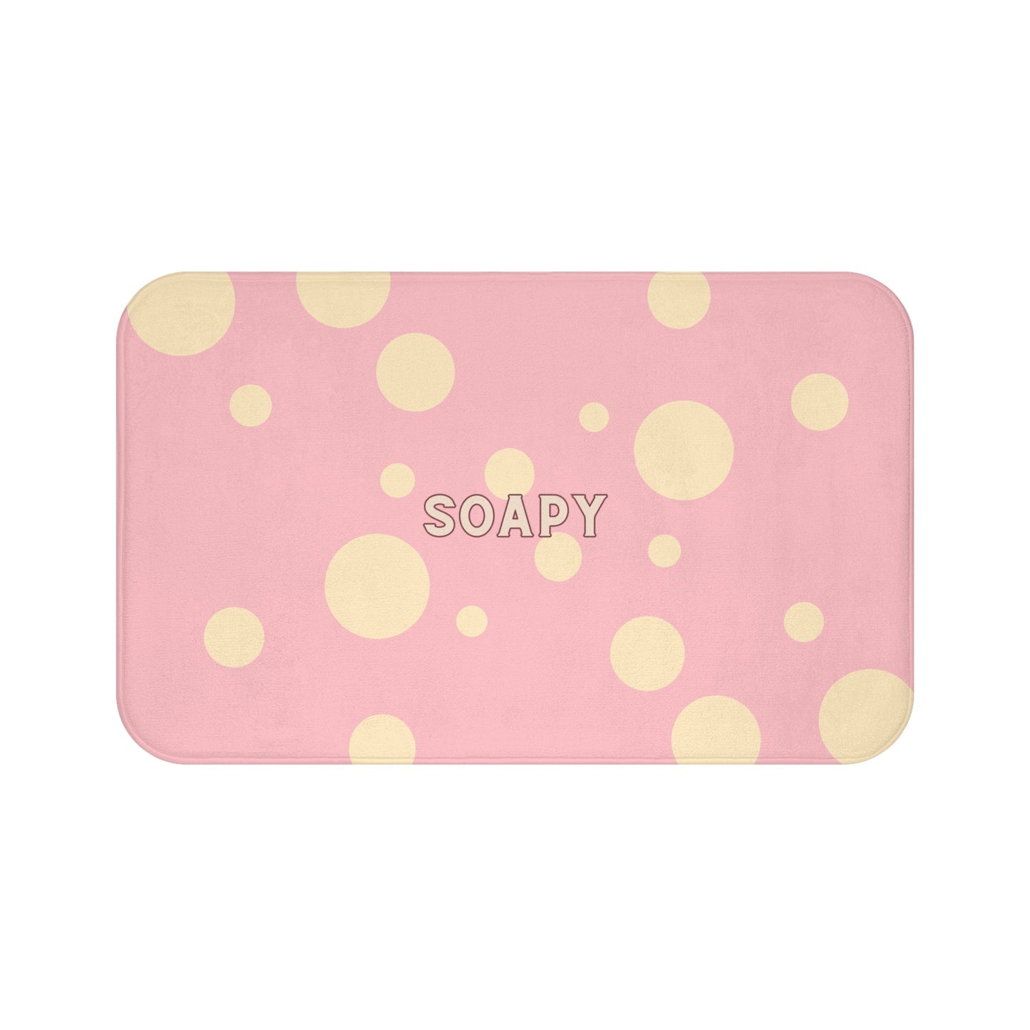 Soapy Pink Bath Mat – Cute Polka Dot Bathroom Rug