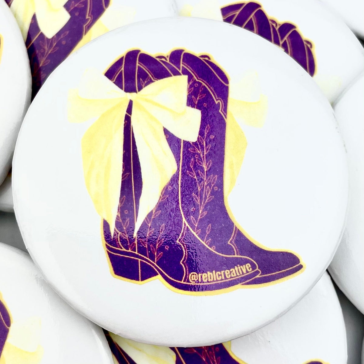 Bows and Boots - Purple and Yellow