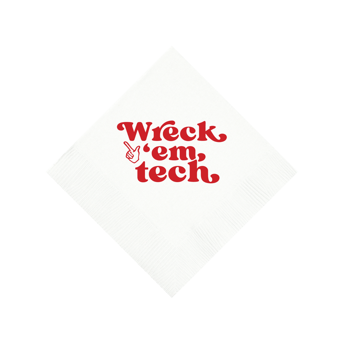 Texas Tech University - White 3-Ply Cocktail Napkins, Set of 25