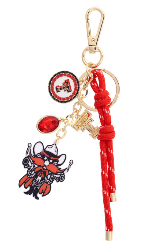 Texas Tech Red Raiders Cluster Bag Charm in Red