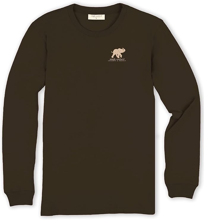 Track Elephant - Pumpkin Pattern - Conserve and Protect - SS - F24 - Adult Long Sleeve