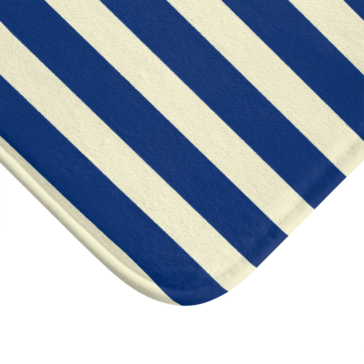 Cute Rubber Ducky Bath Mat — Navy Striped Kids Bathroom Rug