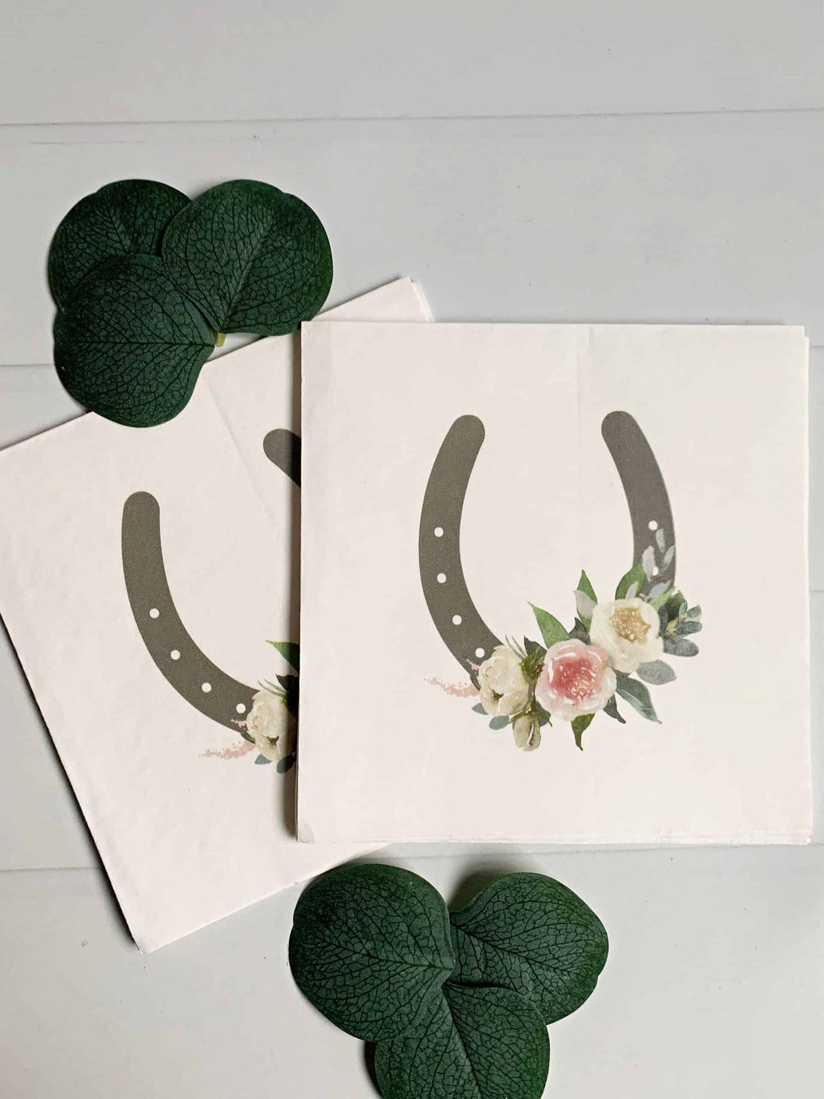 Kentucky Derby Western Pink & Ivory Roses Luncheon Napkins