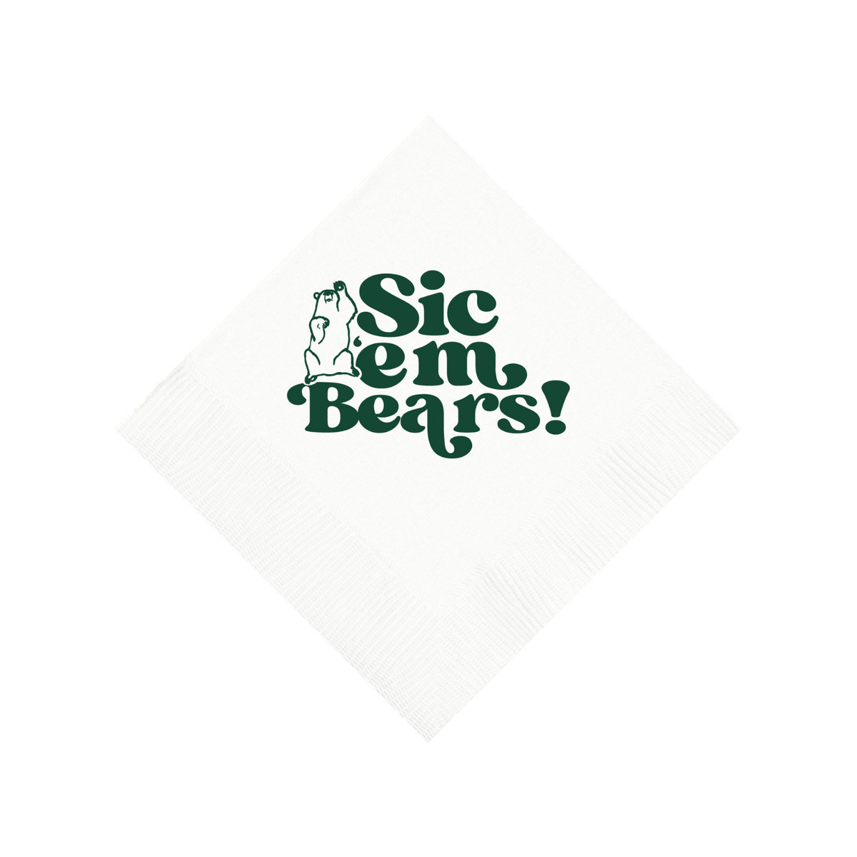 Baylor University - White 3-Ply Cocktail Napkins, Set of 25