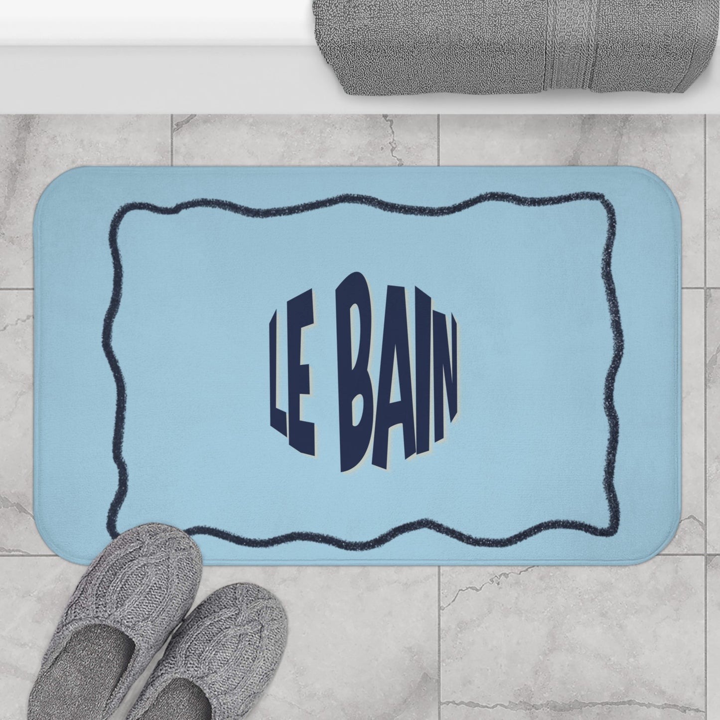 Le Bain Baby Blue Bath Mat |  French Bathroom Mat