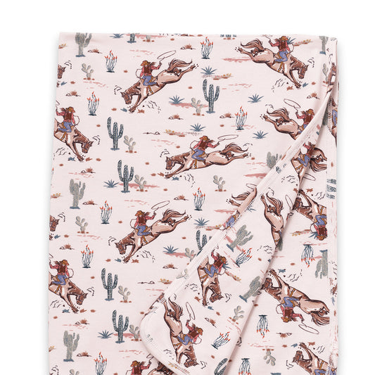Prairie Princess Baby Girl Western Bamboo Stroller Blanket